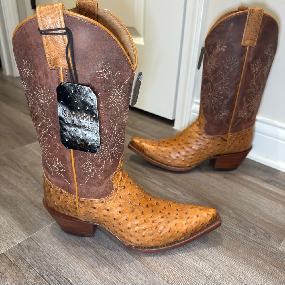 Shyanne Daisie Exotic Ostrich Full Quill Western Cowboy Boots - Picture 3 of 13